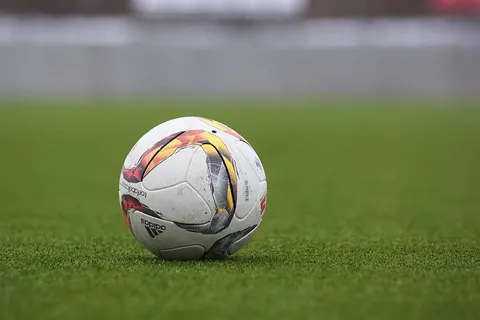 Un ballon de football sur une pelouse